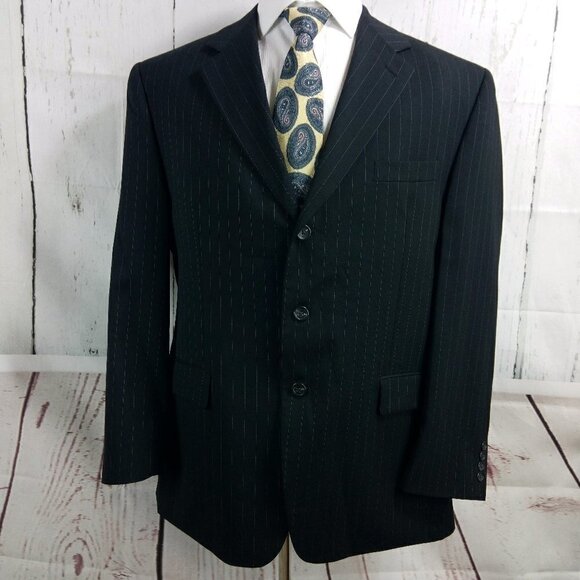 Chaps Other - Chaps 1978 44R 3 Button Black Striped Suit Blazer